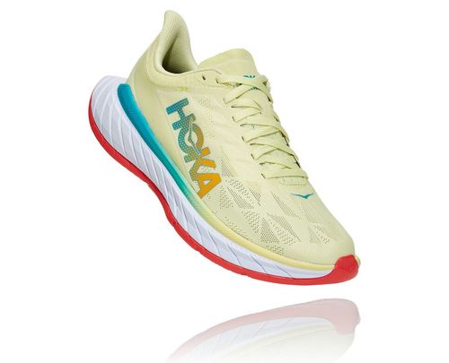 Hoka One One Dame Carbon X 2 Road Løpesko Luminary Grønn/Hot Coral Norge-59WLQ